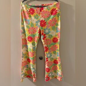 Sugar Thrillz floral flare pants sz XL